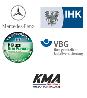 Kooperationspartner von BE-Evolution: Mercedes-Benz, IHK, Polizei Dein Partner, VBG und KMA Euljikwan Korean Martial Arts